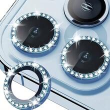 Color Rhinestone Camera Lens Protective Film Compatible With Apple 16 14 13 Pro 6.1-Inch/14 Pro Max 6.7-Inch Camera Lens Protective Film, Inlaid With Artificial Rhinestone Shiny Camera Cover Tempered Glass Compatible With Apple 14 Pro Max/14 Pro/15 Promax/15 Pro [Perfect Fit] - Artificial Rhinestone Colorful Applicable To Daily Shield, Office, Home Lens Protector Phone Camera Cover Waterproof Shockproof Anti-Fall Scratch Resistant - Blue - View 12