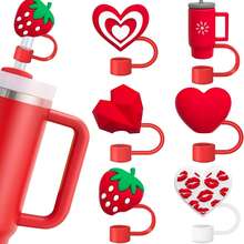 1/2/4/6/8 Stück 8-10mm Valentinstag Liebes-Bär Engelsflügel Strohhalm Kappe Strohhalm Stopfen Universal personalisierter staubdichter Stopfen Strohhalm Dekoration staubdichter Strohhalm Stopfen