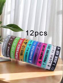 10pcs Christian Cross & Inspirational Slogan Silicone Bracelets Set, Suitable For Daily Wear & Gift - 10pcs Set Silicone Bracelet - View 6