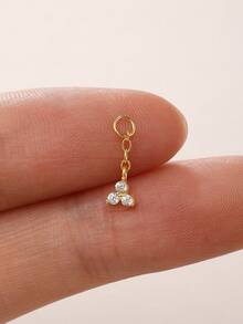 1 pieza Pendiente de plata de ley 925 con colgante de trébol, de doble cadena, minimalista, joyería para boda, fiesta y regalo para ella, joyería fina