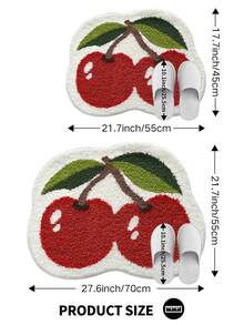 DAJIANG 1pc Flocked Bathroom Mat Carpet, Unique Fruit Pattern (Cherry, Strawberry), Fresh Style Area Rug, Doormat, Non-Slip TPR Bottom, Soft & Absorbent, Suitable For Bathroom, Shower, Kitchen, Living Room, Dorm, Dining Room, Home Decor, Holiday Decoration, Thick & Fluffy, Autumn/Winter, Halloween, Thanksgiving Christmas Decor Kitchen Rug - Multicolor - View 14