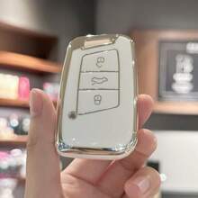 Autoschlüssel Hülle Schlüssel FOB Schale Abdeckung für VW für Passat B8, für Seat, für Skoda Schlüssellose Fernbedienung Schlüsselanhänger Tasche Zubehör Schlüsselbänder mit ID-Halter Auto Zubehör Tasche Charms Weihnachtsgeschenk