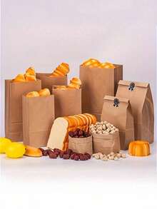 1/5/10 Stücke Toastbeutel Brotpapier Tüte (mit Aufklebern), Halloween, kleine/mittlere/große Papierbrottüte mit Fenster, Backzutaten Verpackungsmaterial, Etikett Siegelaufkleber für Backwaren Verpackung und Lagerung, Haushaltsbedarf - Verschiedenfarbig - Übersicht 4