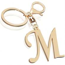Cute Stainless Steel Gold Initial Letter Keychain For Women Girl, Charms For Key Handbag Backpack Bag, Personalized Gift - 黃金 - 查看 32