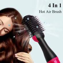 Integrated Hair Dryer And Comb, 2-In-1 Hair Dryer With Anti Frizz Ceramic Titanium Tube Hot Air Straightener, Used For Hair Styling, Suitable For Both Dry And Wet Use