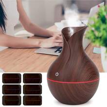 USB Air Humidifier With Aromatherapy Chip Diffuser, 7-Color LED, Quiet Mini Cool Mist, Plastic, USB-Powered, Ideal For Office, Car, Home, And Bedroom - Single-Room Humidifier, Holiday Gift - 深木色 - 查看 2