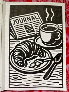 (80pages/270g>Ama 212g)Mindful Monochrome Coloring Book For Adults & Kids | Featuring Relaxing Illustrations And Designs | One Color Relaxing Designs For Stress Relief & Art Therapy | Back To School Supplies, Thanksgiving, Anxiety Relief Gift For Women & Teens​ | Don't Stick To Just One Color-Try Other Color Combinations! - Multicolor - View 3