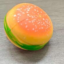5 piezas de juguetes apretables realistas de hamburguesa: elásticos, con un fuerte rebote, pueden aliviar el estrés para adultos - Multicolor - Ver 11