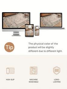 1 Stück hellrosa Wohnzimmer Großer Teppich, bohemian-retro Stil, Flaumiges Material mit 10mm Dicke, weich und angenehm anzufassen, leicht zu pflegen, wasserfest und fleckabweisend, rutschfeste Rückseite, Teppich für Lobby, Schlafzimmer, Wohnzimmer, Badezimmer, Küche, Esszimmer, Büro, Raumdekoration und Fußmatte, für Feiertage.