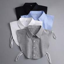 4pcs/1set Unisex Solid Color Detachable Pointed Collar, Shirt Collar, Versatile Collar Set For Dress For Christmas Decor - Handmade Fake Collar - View 6