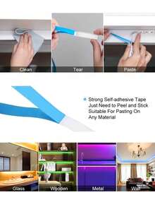 1 件 3.28 英尺-65.6 英尺智能 LED 灯带，RGB 变色音乐同步 LED 灯带，带 44 键/24 键遥控器和应用程序控制，可调光，可切割，适用于卧室、客厅、电视背光、厨房、酒吧、游戏室、情人节和派对装饰 - 24KEY - 查看 8