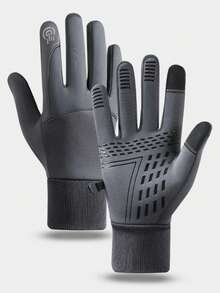 1 buc Mănuși pentru bărbați, îngroșate, calde, impermeabile, rezistente la vânt, antiderapante, durabile, potrivite pentru motociclete sportive, paintball, vânătoare, camping, alpinism, schi și fitness, cadou excelent de Crăciun și Anul Nou pentru familie și prieteni