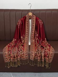 1 chiếc khăn choàng Pashmina họa tiết Paisley đa năng cổ điển có tua rua, mềm mại và ấm áp, giản dị và thời trang, thích hợp để trang trí trang phục đi làm hàng ngày - Nhiều màu - Xem 30