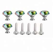 12pcs Crystal Glass Cabinet Knobs, Suitable For Wardrobe Doors, Drawer Cabinets, Shoe Cabinets, Kitchen Cabinets And Other Furniture, Single Hole 1.18 Inches, Small Zinc Alloy Handles, Furniture Accessories - Multicolor - View 21