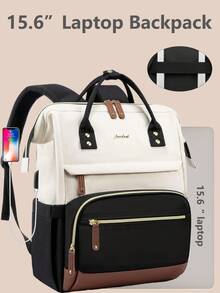 Backpack For Women Work Bags: 15.6 Inch Laptop Backpack Purse Waterproof Backpacks With USB Charger College Bookbag Casual Business Computer Backpack For Travel Nurse Teacher, School Backpack - Multicolor - View 1