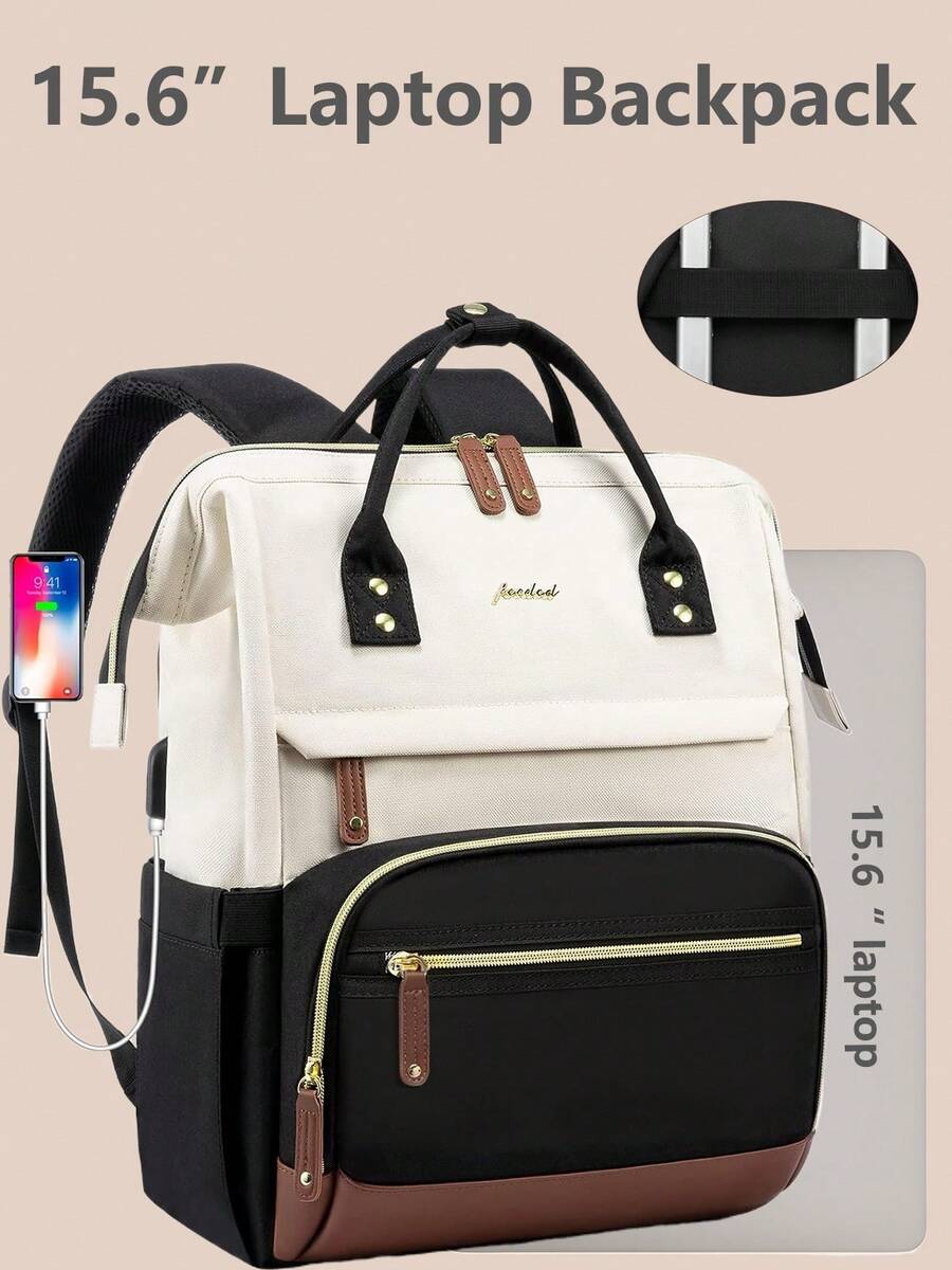 Backpack For Women Work Bags: 15.6 Inch Laptop Backpack Purse Waterproof Backpacks With USB Charger College Bookbag Casual Business Computer Backpack For Travel Nurse Teacher, School Backpack - Multicolor - View 1