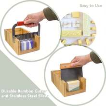 Soap Mold Making Kit With Wooden Cutter Soap Molds Silicone 46oz Purple |   Melt And Pour Or Cold Process, 50pc Soap Packaging Paper Bags And Slicer |   Gift For Wife Women Housewife Soaper