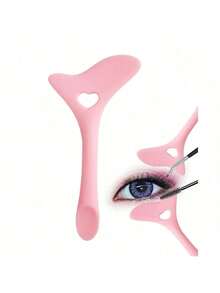 Multi-Use Reusable Silicone Eyeliner Stencil, Makeup Stencil, Eye Makeup Aid Tool, Durable Mascara Shield Applicator, Practical Eye Makeup Products For Beginner, Compact Product, Cosmetic, Portable Makeup Tool Set, Makeup Accessories, Eyelash Tools - 粉色 - 查看 2
