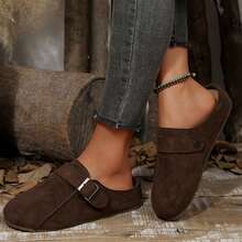 Women Summer Break Shoes Simple Metal Decor Flat Casual Loafers - 咖啡棕 - 查看 5