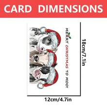 1 pièce, Carte de Noël drôle avec vache, Cadeaux de Noël mignons pour les amateurs de vaches, Idées de cadeaux de Noël humoristiques pour les amis, Cartes de Noël joyeuses Cadeaux pour papa, maman, frère, sœur, amis - Taille Unique - Voir 2