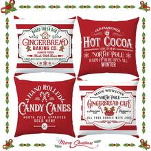 4 Stücke Weihnachts-Minimalist Lebkuchenmann Thema Kissenbezug Set, einseitig bedruckter Pfirsich Samt Polyester Material, 45*45CM Kissenbezug für moderne Stoffcouch Inneneinrichtung, Party Dekoration, Geschenk