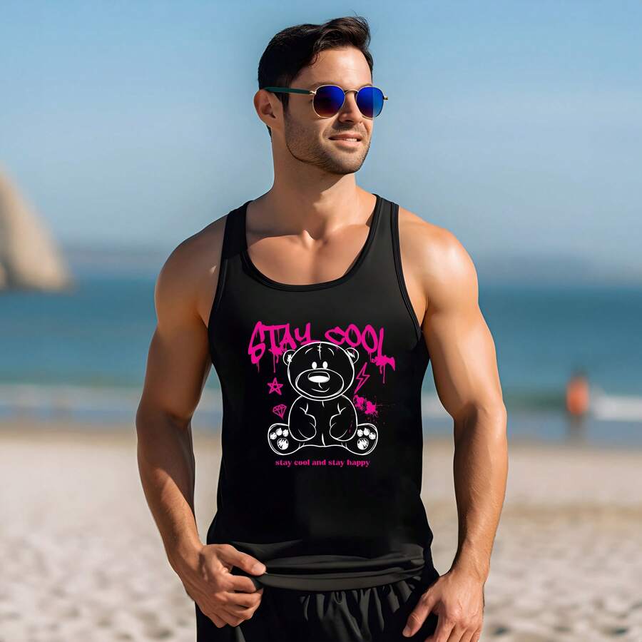 CAMISETA OLIMPICA DEPORTIVA GYM URBAN CASUAL OSOS URBANOS CALACAS CHIDAS ANIME ROCK OH411 - Negro - Ver 1