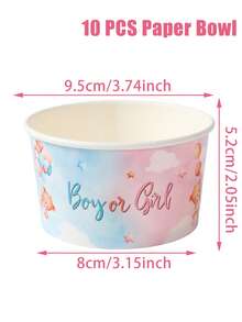10Pcs 8oz Disposable Paper Bowl,Ice Cream Cups With Jungle Animals,Strawberries,Mermaids,Unicorns Design,Popcorn Box,Birthday Party Tableware,Picnic Party Supplies,Under The Sea Party Decor,Jungle Theme Birthday Party Decoration,Gender Reveal Party Decor,Baby Shower Decorations,1st Birthday Party Decorations - 彩色 - 查看 14