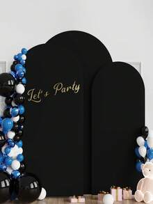 3pcs/Christmas Arch + Black Background Cover 5.9ft Spandex Stretch Fit Model,Wedding Arch Stand Cover Domed Design Chiara Arch Cover Stretchy Background Fabric Suitable For Winter Holiday Birthday Party Special Ceremony Banquet Decoration Wide Use - Multicolor - View 3