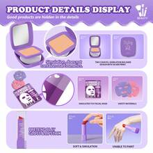 3/18pcs Pretend Makeup Vanity Playset For Girls, Portable Makeup Organizer Toy Box, Princess Dress Up Makeup Kit, Children Makeup Toy Handbag Suitable For 3 4 5 6 7 8 Year Old Girls, Learning Makeup Simulation Fashion Party Birthday Halloween Christmas Gift ( Plastic Makeup Toys)