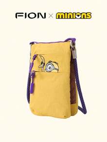 Minions Outdoor Sweat-Proof Running Cell Phone Bag Multifunction Nylon Cell Phone Holster Small Crossbody Bag Gym Fitness Cell Phone Key Holder Pouch Bag Casual Shoulder Bag - Yellow - View 3