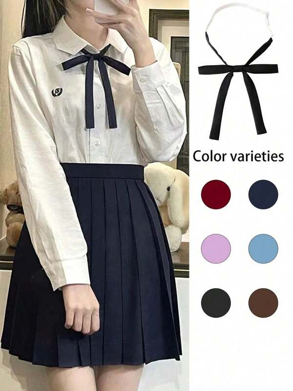1 Handmade Narrow-Style Small Long-Stem Fashion Collar Flower For JK Uniforms