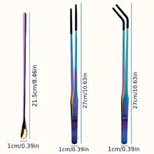 Set di attrezzi in acciaio inossidabile per l'alimentazione di rettili, con testa in gomma - Pinzette per rettili striscianti, adatte per lucertole, lucertole dalla criniera, geco, rane, criceti, tartarughe, pesci, conigli, distributori d'acqua per conigli, mangiatoie, cucchiai per l'alimentazione delicata della bocca, accessori per animali striscianti