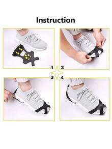 1 paire de crampons anti-dérapants à 10 dents pour l'extérieur, convenant aux hommes, aux femmes et aux personnes âgées. Grips en silicone légers pour surfaces glacées. Idéal pour le port en salle de sport pour femmes, leggings. - Multicolore - Voir 8