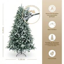 ESQUIMAL Árbol de Navidad Escarchado Frondoso Pino Navideño con Nieve Verde Nevado 220 cm - VerdeNevado - Ver 6