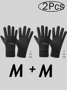 Musion 1pc/2pcs/3pcs Unisex Winter Outdoor Sports Skiing Gloves Waterproof Windproof Driver Gloves Touch Screen Warm Driving Riding Black Gloves Hand Warmers