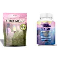 URO YerbaMagic Suplementos, YerbaMate Pura 3 En 1 Suplemento Nutricional,contiene Prebióticosnootropics Y Probióti Antiniebla Cerebral Y Salud Intestinal Sabor Matcha Fresa 30raciones 330g+ YerbaMate Pura Súper Bebida 5 En 1 Suplemento Nutricional,energia Natural Limpia 60 Capsulas - 2 piezas - Ver 1