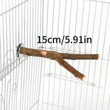 1 件手工木制耐用木制鸟栖笼 - 舒适的鸟磨棒 - 有趣的鸟类玩具和用品，重量和形状因木材差异而略有不同 - 棕色 - 查看 2