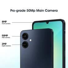 Samsung Galaxy A06 4G，5000万像素摄像头，Android 14操作系统，侧边指纹识别，5000mAh电池，不含充电器