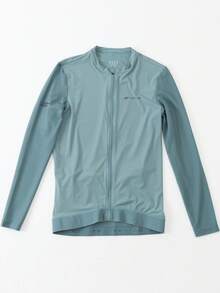 HISERWA 男士骑行服 高弹力透气速干长袖骑行服 特点：速干透气面料 YKK 拉链 圆领骑行服 - 藍色 - 查看 11