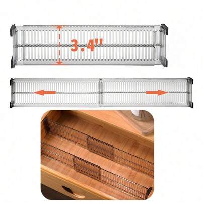 منظم قابل للتعديل لأدراج المطبخ، منظم قابل للتمدد للأدراج أو ملابس، فواصل أدراج عميقة، حلول تخزين متعددة الاستخدامات للمنزل والمطبخ