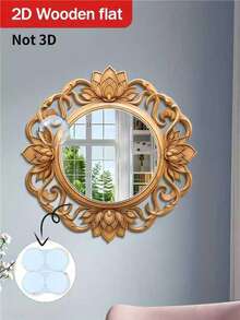 1 Piece, 2D Flat Printing Wall Mirror, Baroque Style Wall Mirror - Exquisite Retro Decoration Makeup Mirror, French Gothic Style Makeup Mirror, Bohemian Style Mirror, New Home Wall Makeup Mirror, Personalized Home Decoration, Room Decoration, Mirror Wall Sticker, Suitable For Living Room, Bathroom, Terrace Wall Decoration, Outdoor Garden Decoration - Multicolor - View 16