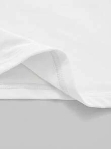 Top de manga larga básico y minimalista con cuello redondo, de doble capa, sin costuras y ajustado, para uso casual en primavera - Blanco - Ver 7