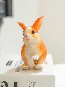 1 Stück süßes Osterhasen Tier Modell Deko: detailliertes Design, PVC Material grauer Hase & gelber Hase, warme Heimdekoration, Outdoor Garten Topfpflanze DIY Zubehör, geeignet als kleines Geschenk für Freunde