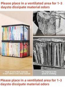 Transparent PVC Storage Bag With Flip Cover & Window - Multipurpose Storage Box For Toys, Party Favors, Crafts, Books, School Supplies, Snacks - Durable Rectangular Home Organization Box, Christmas Gift, Halloween Gift, XL/38*32*24cm, L/32*25*24cm