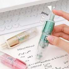 1pc/2pcs Retractable Double-Sided Tape Dispenser, Creative Pen-Shaped Polka Dot Tape In Pink, Blue, Green, White, With Roller And 360° Rotatable Tip, For Scrapbooking, Cards, DIY, Portable, Back To School, Office Supplies, Teacher's Day, Graduation, Thanksgiving, Birthday Gifts, School Prizes And Rewards