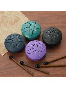 3 Inch 6 Tone Steel Tongue Drum, D Tuning, With Mallets And Storage Bag, Meditation Music Therapy, Yoga Relaxation Instrument, Gift For Musicians - Multicolor - View 11