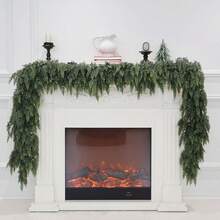 9FT Christmas Cedar Garland Artificial Real Touch Thickness Realistic Greenery Pine Garland For Mantle Fireplace Outdoor Indoor Christmas Decorations Home Decor Room Decor - Multicolor - View 1