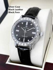 Pablo Raez 1pc 18K Gold Ladies Watches Luxury Vintage Women Dress Wristwatch Summer Accessories Jewelry Square Crystal Fantasy Original Charming Watches Fashionable Rectangle Rhinestones Stainless Steel IPG Golden Non Tarnish Plated Color Metal Case Elegant Top Brand New Shinning Rhinestones Design - one-size - View 15