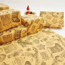 6pcs Christmas Gift & Stocking Pattern Kraft Paper Wrapping Paper Set - Suitable For Gift Wrapping, Bouquet Wrapping, Clothing Packaging, Home Decor, Arts & Crafts, DIY, Gift Bags, Birthday Decor, Wedding Decor, Gift Decor, Party Favor Decor, Perfect For Christmas Holiday And Party Decoration