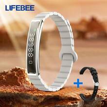 LIFEBEE 时尚智能手环，双频无线 5.3 健身追踪器，多种运动模式，遥控相机，来电提醒，女士多功能健身手环